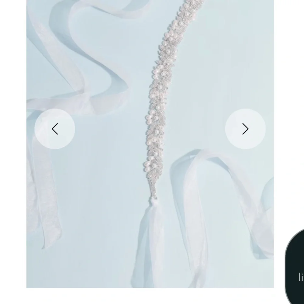 Crystal and Freshwater Pearl Filigree Leaf Sash Wedding belt